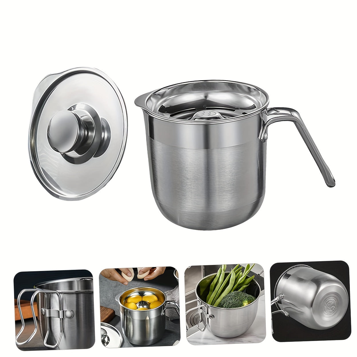 1 Set Premium 304 Stainless Steel Egg Separator - Quickly Easily Separates Egg Whites And Yolks - Kitchen Essential for Healthy Cooking And Baking