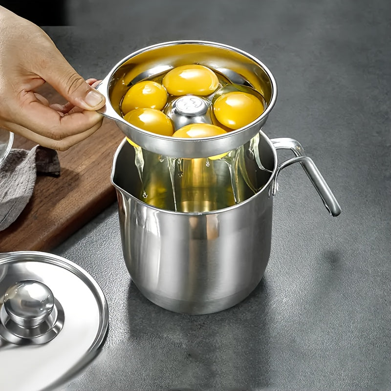 1 Set Premium 304 Stainless Steel Egg Separator - Quickly Easily Separates Egg Whites And Yolks - Kitchen Essential for Healthy Cooking And Baking